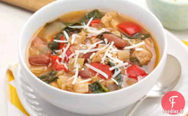 Soupe de Poulet aux Herbes et Épinards
