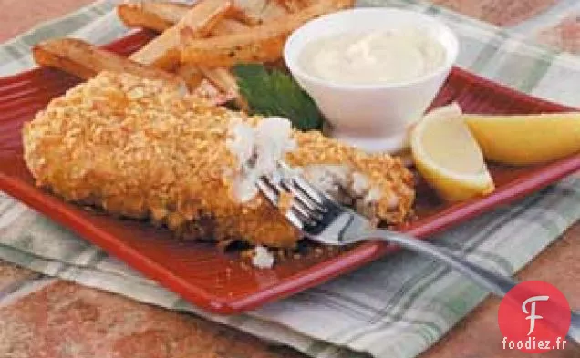 Chips de poisson au four