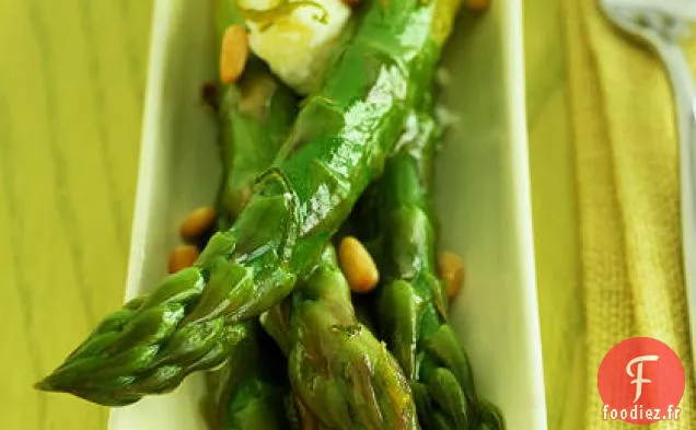 Asperges au Miel et au Citron Vert au Fromage de Chèvre
