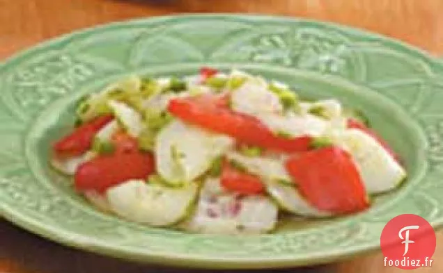 Salade de Concombre, Tomates et Oignons Verts