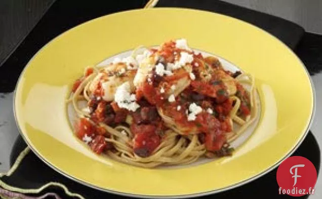 Crevettes Feta avec Linguine