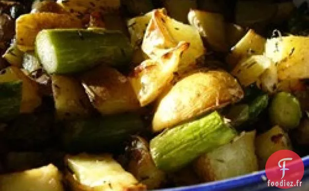 Pommes de Terre Rouges Rôties au Four et Asperges