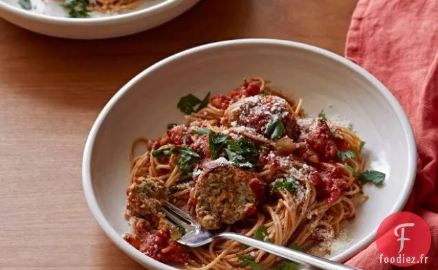 Boulettes de Dinde à la Sauce Tomate Rapide et Épicée et Spaghettis de Blé Entier
