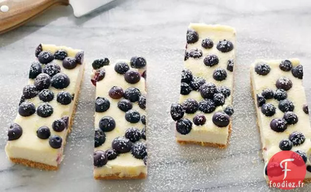 Barres de Gâteau au Fromage au Citron Et aux Bleuets