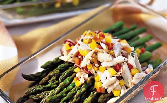 Asperges Glacées à la Vinaigrette de Crabe