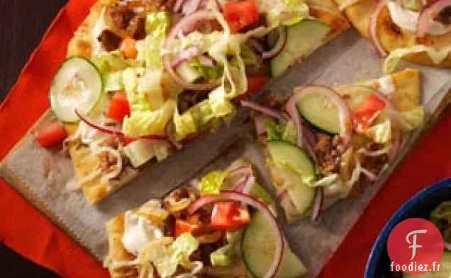 Pizzas au Pain Plat Garnies de Salade