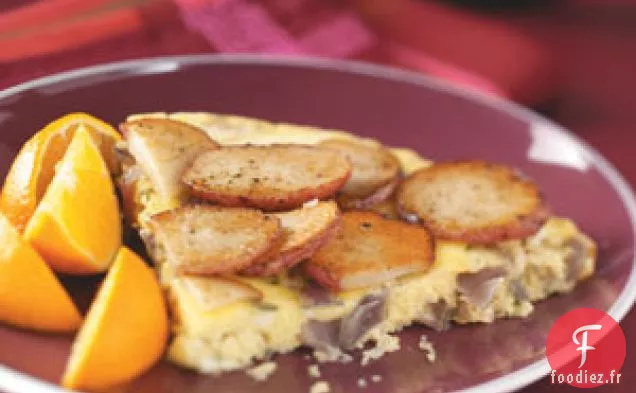Frittata de Pommes de Terre et Oignons Rouges