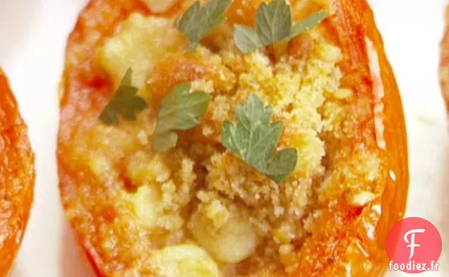 Tomates rôties à l'Ail, Gorgonzola et Herbes