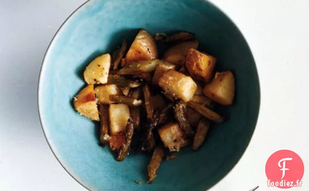 Pommes de Terre Rôties et Asperges au Parmesan