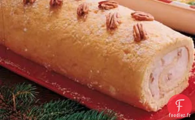 Rouleau de Crème Glacée au Beurre et Aux Pacanes