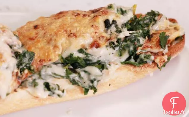 Pizzas au Pain Français aux Blettes Gratinées