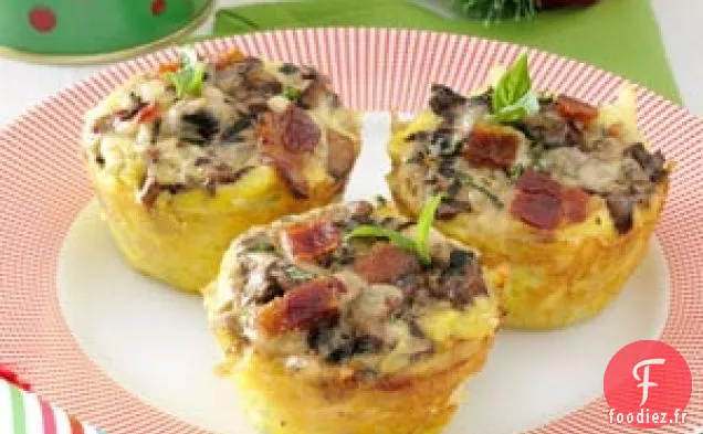 Nids Bruns Hachés avec Portobellos et Œufs