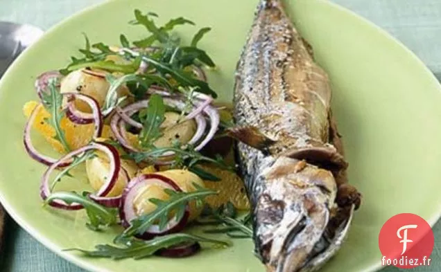 Maquereau Grillé Avec Salade D'Orange
