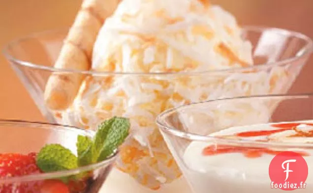 Boules De Crème Glacée à La Noix de Coco Grillées