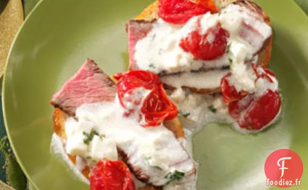 Crostini de Steak aux Tomates Rôties