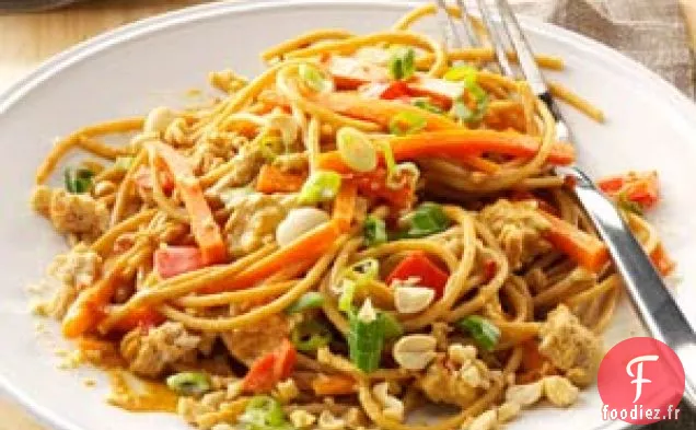 Nouilles Thaïlandaises au Poulet et aux Arachides