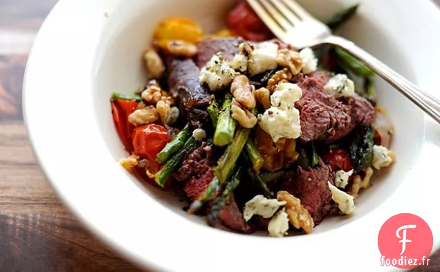 Salade d'Asperges Chaudes, Gorgonzola et Steak