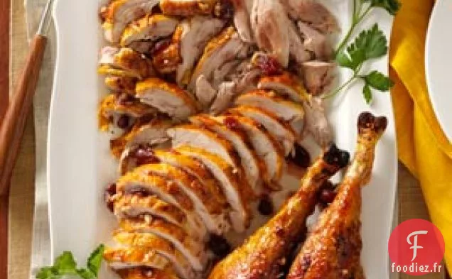 Dinde Rôtie avec Glaçage à l'Érable et aux Canneberges