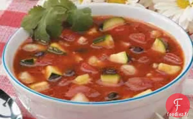 Gaspacho de Courgettes aux Haricots Noirs