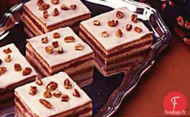 Carrés de Gâteau Fourrés aux Cerises