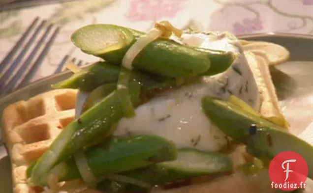 Asperges aux Poireaux et Pancetta aux Œufs en Cocotte