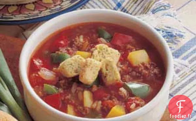 Soupe de Poivrons Rôtis Farcis