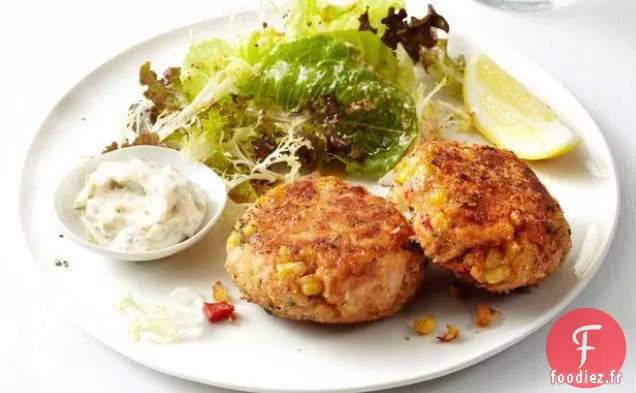 Galettes De Saumon Avec Salade