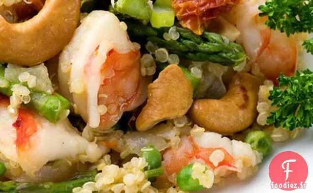 Salade De Quinoa Tiède Aux Crevettes Et Aux Asperges