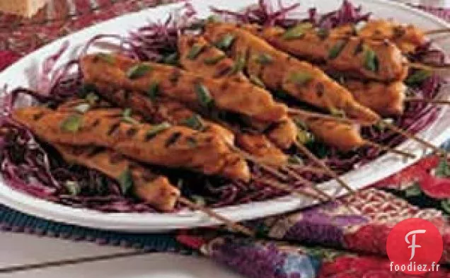 Brochettes de Poulet Au Beurre d'Arachide