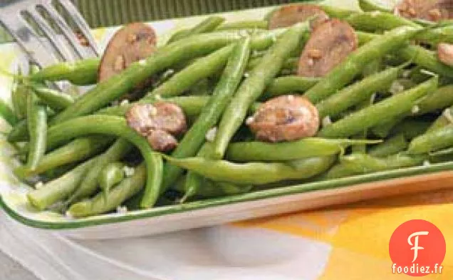 Haricots Verts à l'Ail et Champignons
