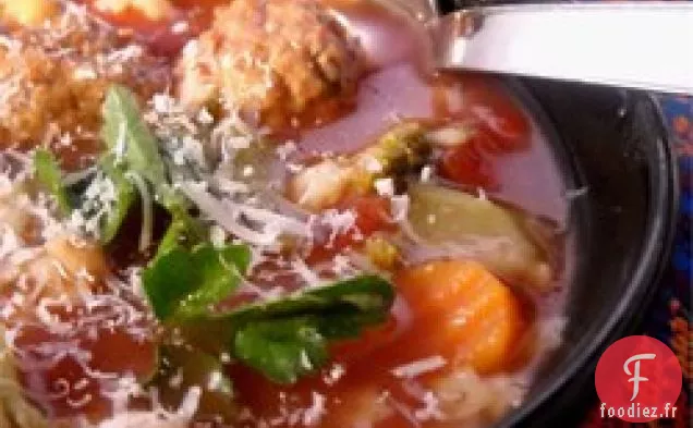 Soupe Copieuse Aux Boulettes De Viande Italiennes