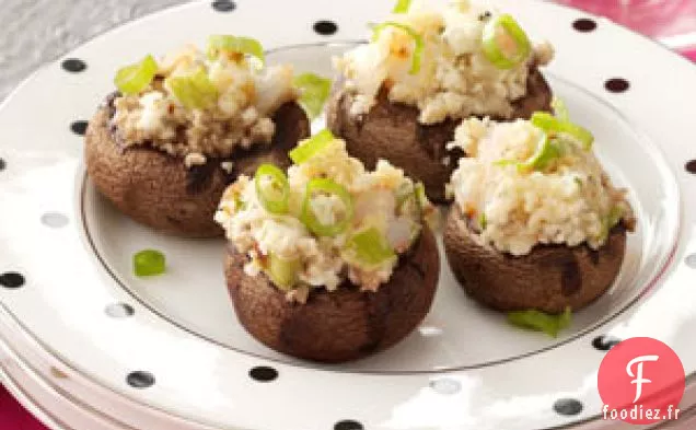 Champignons Farcis aux Crevettes et Fromage de Chèvre