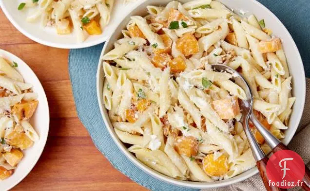 Penne à la Courge Musquée et Fromage de Chèvre