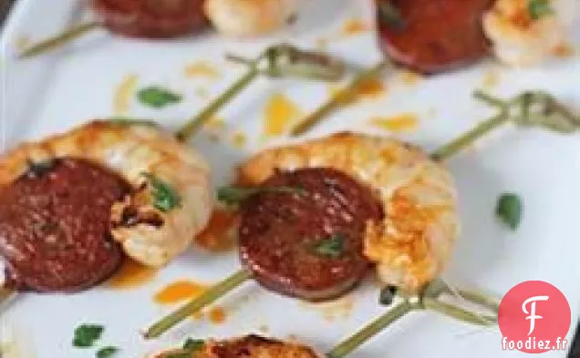 Bouchées de Crevettes et Chorizo Espagnol
