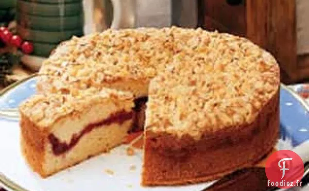 Gâteau au Café Crumble aux Canneberges