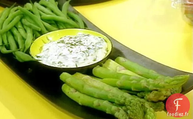 Asperges et Haricots Verts avec Trempette à l'Estragon et au Citron