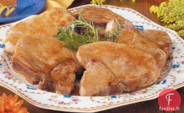 Côtelettes De Porc Glacées à La Moutarde