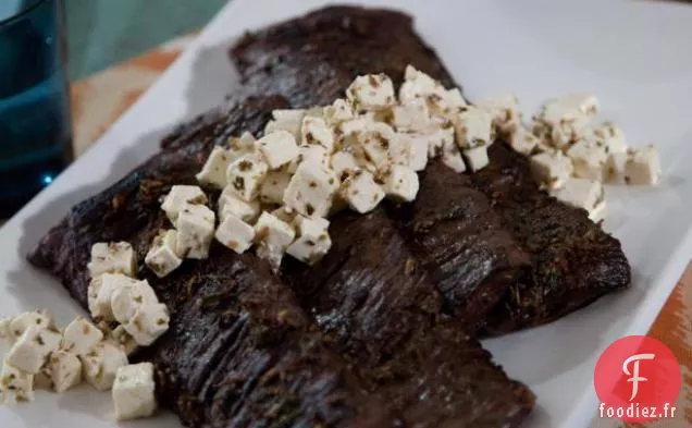 Bavette Marinée avec Feta Marinée Rapidement