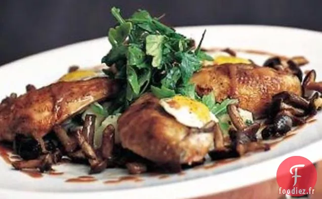 Caille Rôtie Claridge Au Céleri-Rave Et Aux Champignons