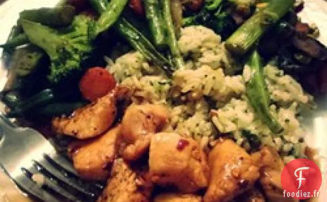 Poulet au Piment Doux et Citron Vert avec Couscous à la Coriandre