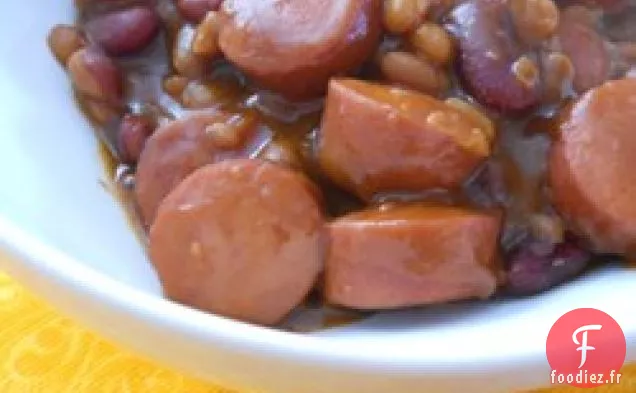 Blâmez la Casserole de haricots pour chien (Kielbasa et plat de haricots)