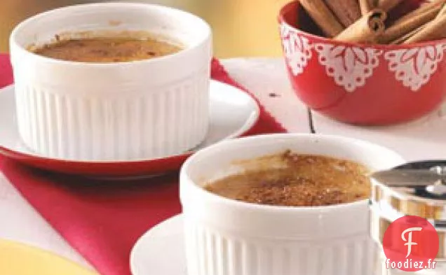 Crème Brûlée au Caramel et aux Pommes