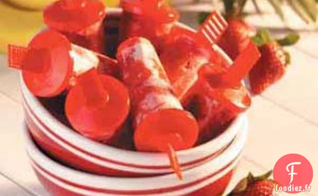 Sucettes Glacées à la Fraise et à la Banane