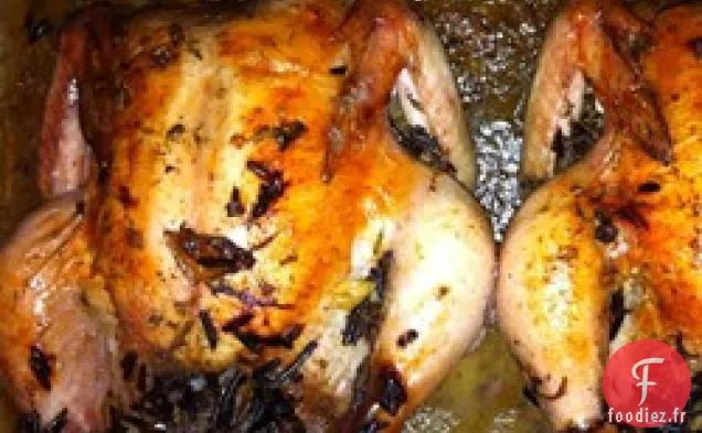 Poule de Gibier Farcie au Riz Sauvage et Champignons
