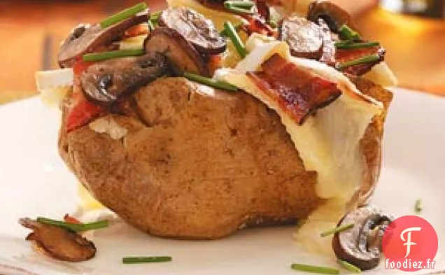Bacon, Cremini et Pommes de terre au Brie pour Deux