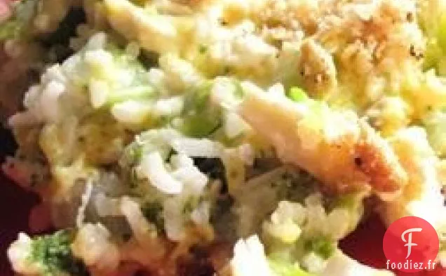 Casserole de Brocoli, Riz, Fromage et Poulet