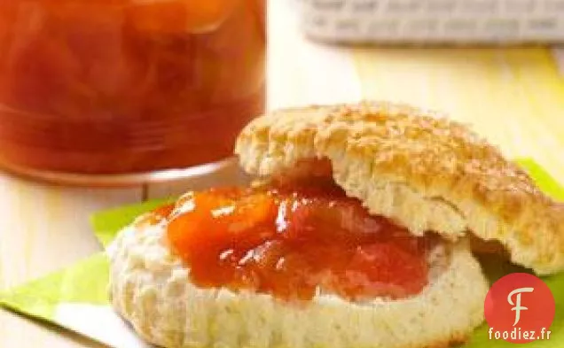 Confiture de Pêche à La Rhubarbe