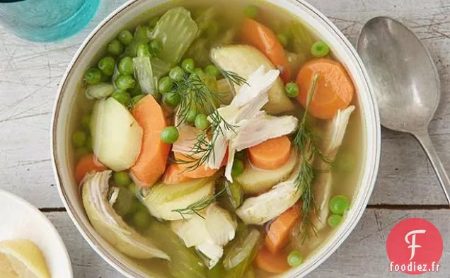 Soupe de Poulet et Légumes à la Mijoteuse