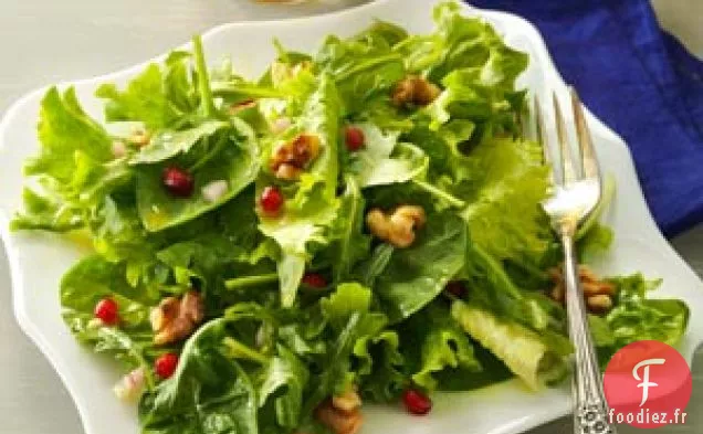 Légumes Verts Mélangés avec Vinaigrette au Champagne au Citron