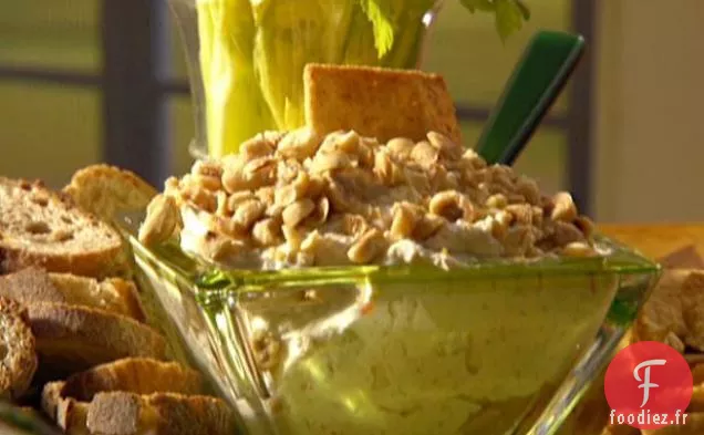 Tartinade de Fromage à pâte Molle aux Olives et à l'Ail avec Baguette de Grains entiers